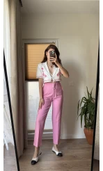 Alfie Kumaş Pembe Pantolon