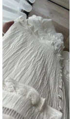 Alice Beyaz Fırfır Detay Elbise