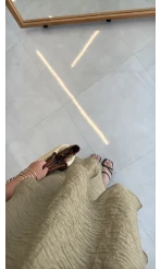 Alina Kat Kat Sıfır Kol Şallı Elbise - Haki - Kod: 3446