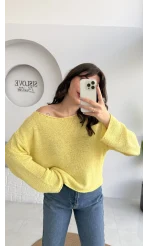 Anabel Kayık Yaka Triko - Sarı