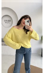 Anabel Kayık Yaka Triko - Sarı