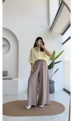 Andora Oversize İpeksi Gömlek - Sarı - Kod: 4927