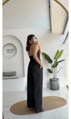 Angela Denim Straplez Bluz Pantolon Takım - 2025148