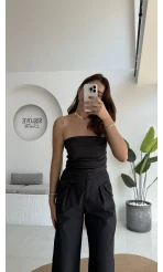 Angela Denim Straplez Bluz Pantolon Takım - 2025148