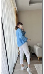 Aramis Nakış Detay Mavi Gömlek