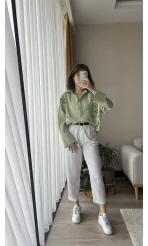 Aramis Nakış Detay Yeşil Gömlek