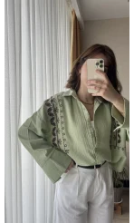 Aramis Nakış Detay Yeşil Gömlek