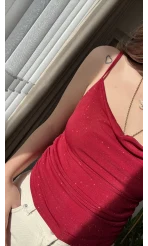 Askılı Bluz Kırmızı