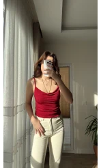 Askılı Bluz Kırmızı
