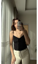 Askılı Bluz Siyah