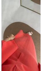 Askılı Gömlek Elbise Takım - 51153 - Nar Çiçeği