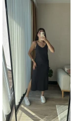 Askılı Modal Elbise Antrasit