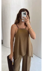 Askılı Taşlı Tulum - Haki - Kod: 3464