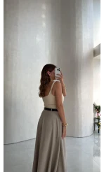 Askılı Zıbın Bodysuıt - Bej - Kod: 071822