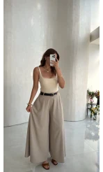 Askılı Zıbın Bodysuıt - Bej - Kod: 071822