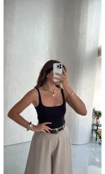 Askılı Zıbın Bodysuıt - Siyah - Kod: 071822