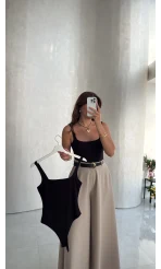 Askılı Zıbın Bodysuıt - Siyah - Kod: 071822