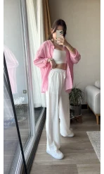 ASTARLI Beyaz Tensel Pantolon