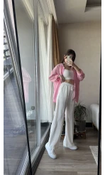 ASTARLI Beyaz Tensel Pantolon