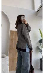 Premium Atkı Bağlamalı Mavi Gömlek - Kod:9013