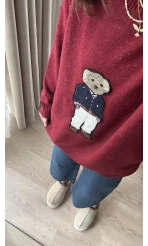 Ayıcıklı Kazak Bordo