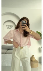 Ays Balon Kol Gömlek - Pembe