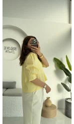 Ays Balon Kol Gömlek - Sarı