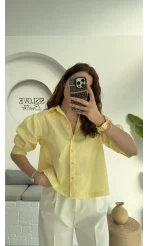 Ays Balon Kol Gömlek - Sarı