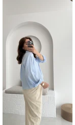 Babe Müslin Gömlek Bebe Mavisi - 2065