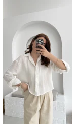 Babe Müslin Gömlek Kırık Beyaz - 2065