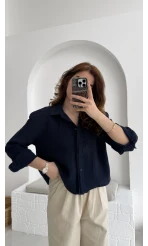 Babe Müslin Gömlek Lacivert - 2065