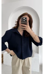 Babe Müslin Gömlek Lacivert - 2065