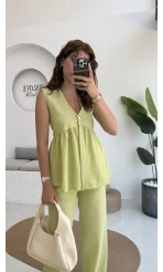 Baby Miss Keten Takım Yeşil