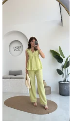 Baby Miss Keten Takım Yeşil