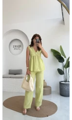 Baby Miss Keten Takım Yeşil