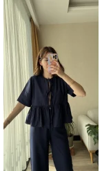 Baby Önden Bağlamalı Lacivert Takım