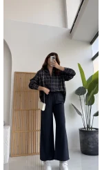 Bağcıklı Beli Lastikli Pantolon Lacivert Kod: 4031