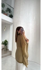 Bağcıklı Panço - Olive - Kod: 5111