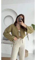 Bağlamalı Tensel Modal Karışımlı Bluz Grand 5276 Çağla Yeşili