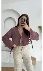 Bağlamalı Tensel Modal Karışımlı Bluz Grand 5276 Gül Kurusu