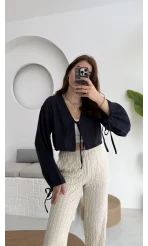 Bağlamalı Tensel Modal Karışımlı Bluz Grand 5276 Lacivert