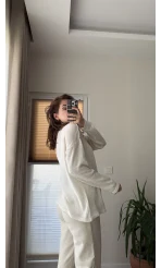 Bahama Triko Salaş Bluz - Ekru