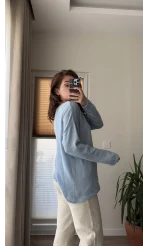 Bahama Triko Salaş Bluz - Mavi