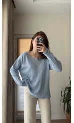 Bahama Triko Salaş Bluz - Mavi