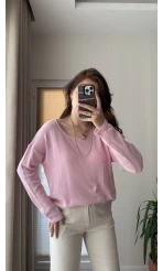 Bahama Triko Salaş Bluz - Pembe