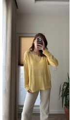 Bahama Triko Salaş Bluz - Sarı