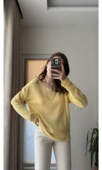 Bahama Triko Salaş Bluz - Sarı