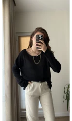 Bahama Triko Salaş Bluz - Siyah