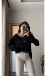 Bahama Triko Salaş Bluz - Siyah