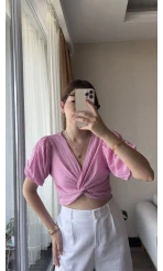 Balon Kol Büzgülü Pembe
